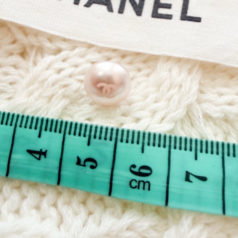 Authentic Chanel Faux Pearl CC Button Charm | 2010s Era